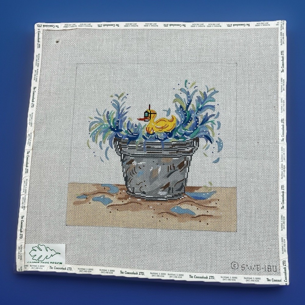 Cooper Oaks Handpainted Needlepoint Canvas Rough Waters For Rubber Ducky 18ct
